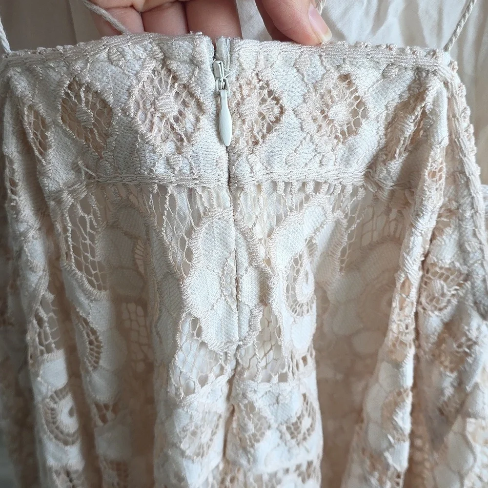 Free People Just Like Honey Lace Dress in ivory, Size 4 G189